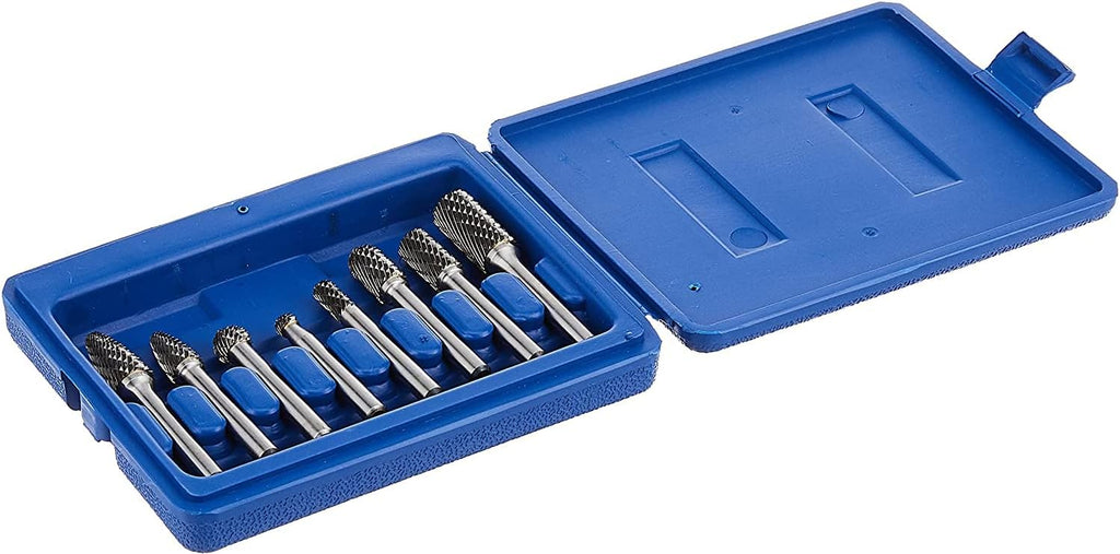 8-Piece Double Cut Carbide Rotary Burr Set 1/4 Shank J17876