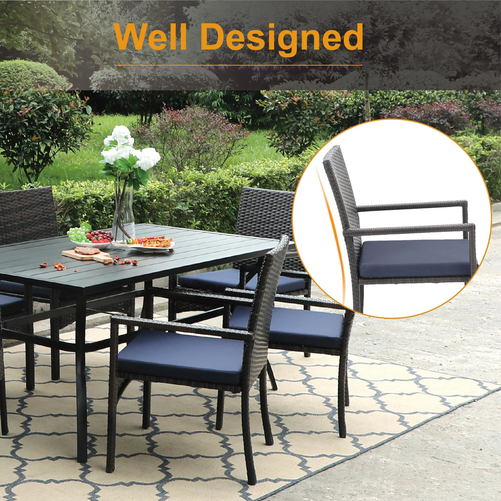 5 Pieces Wicker Rattan Outdoor Patio Dining Set F8761