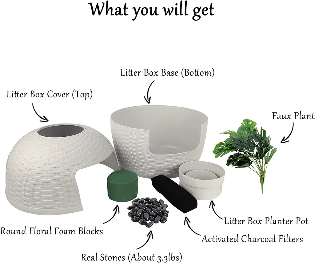 White Hidden Litter Box Furniture N653873
