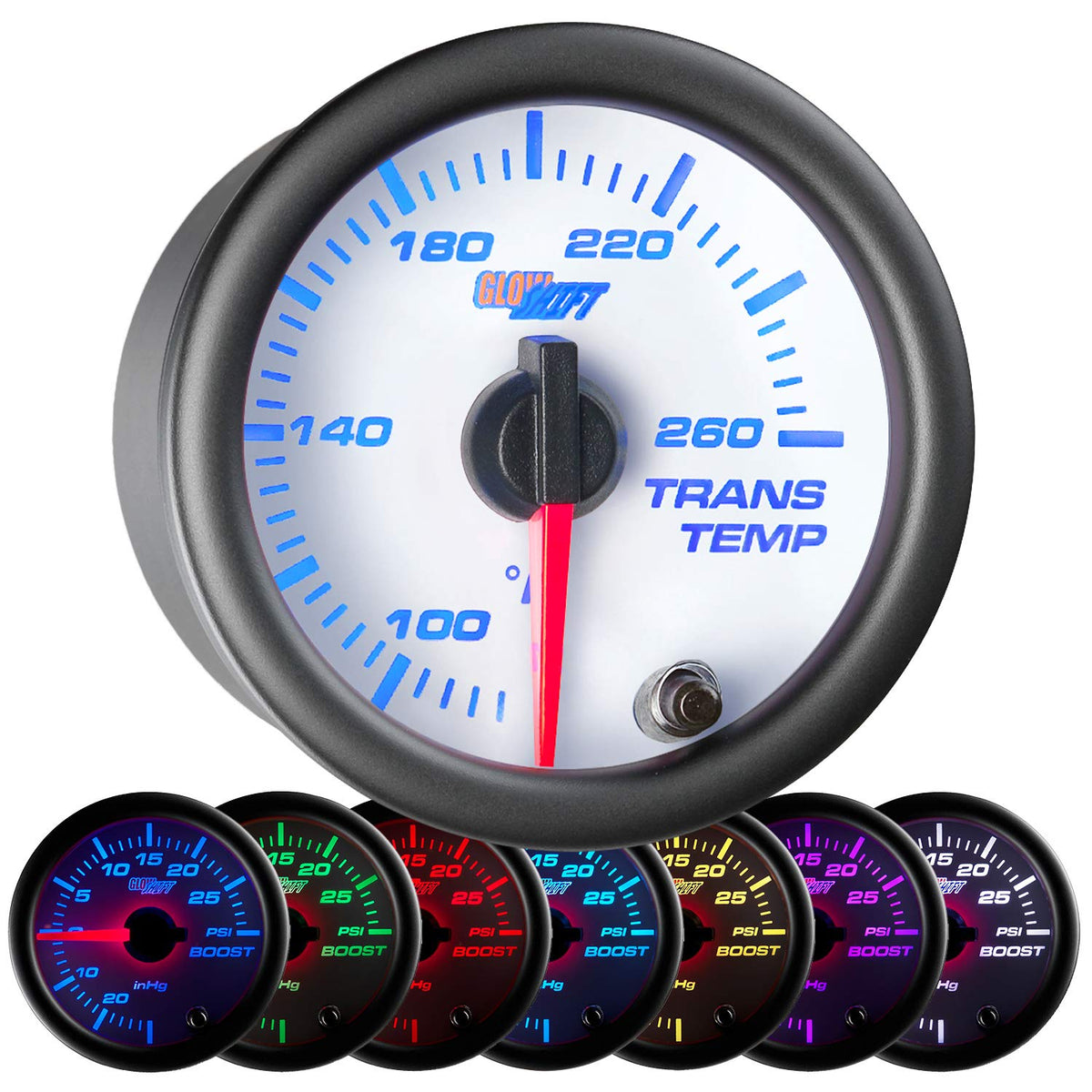 White 7 Color 260 F Transmission Temperature Gauge Kit 2-1/16 52mm C53660