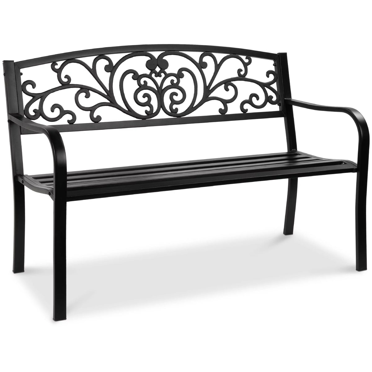Black Steel Outdoor Bench Z571