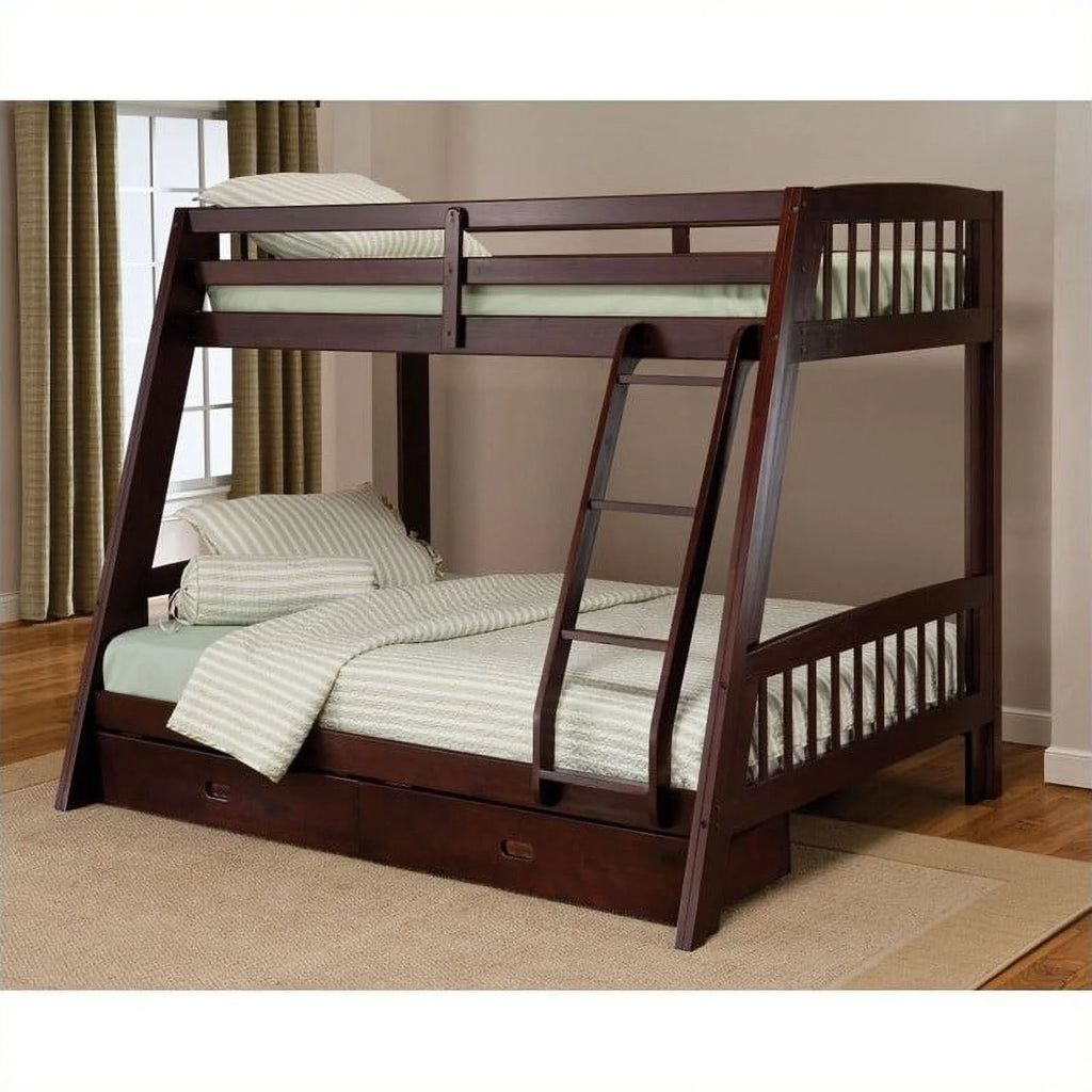 Solid Wood Twin Over Full Bunk Bed Set R792357