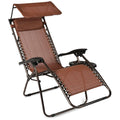 Zero Gravity Folding Chair with Canopy Brown R65873