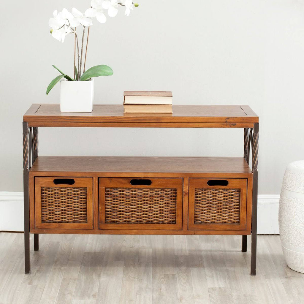 Oak 3 Drawer Console S7846