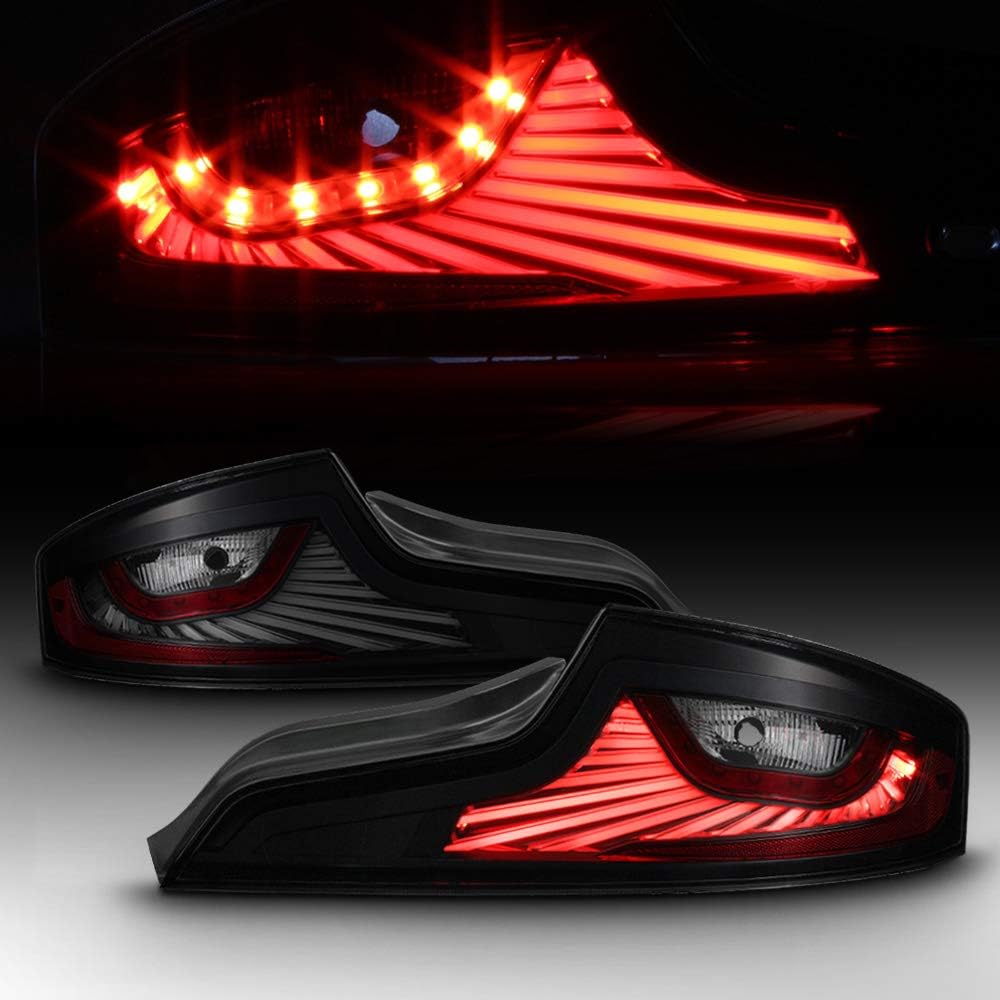 Black LED Tail Lights Brake Lamps Pair N5467