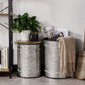 2 Piece Storage Side Table with Round Wood Lid L341074