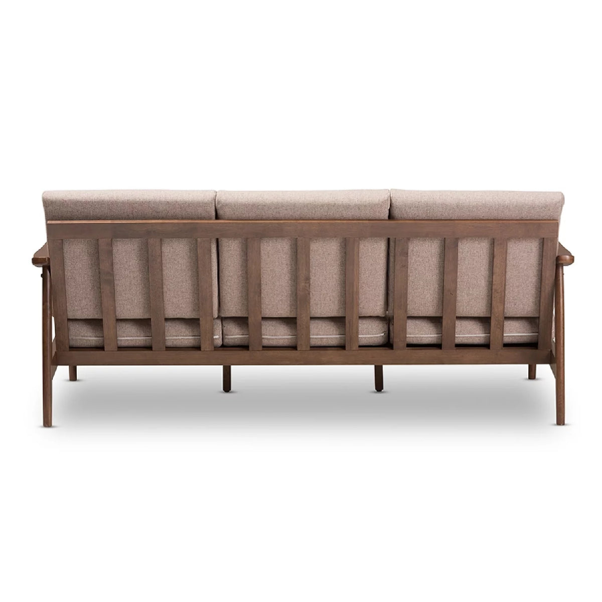 Light Brown Fabric Upholstered 3-Seater Sofa X7526