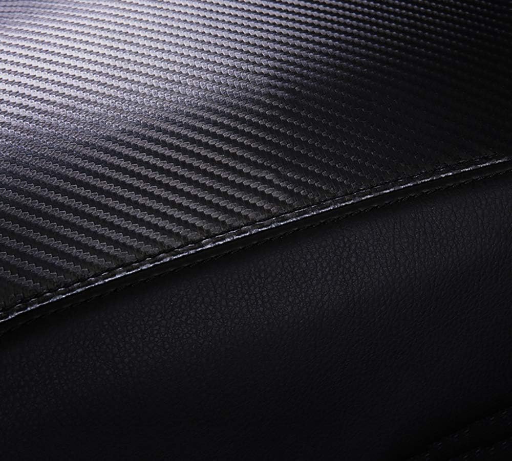 Black Leather Center Console Armrest Cover Q8542