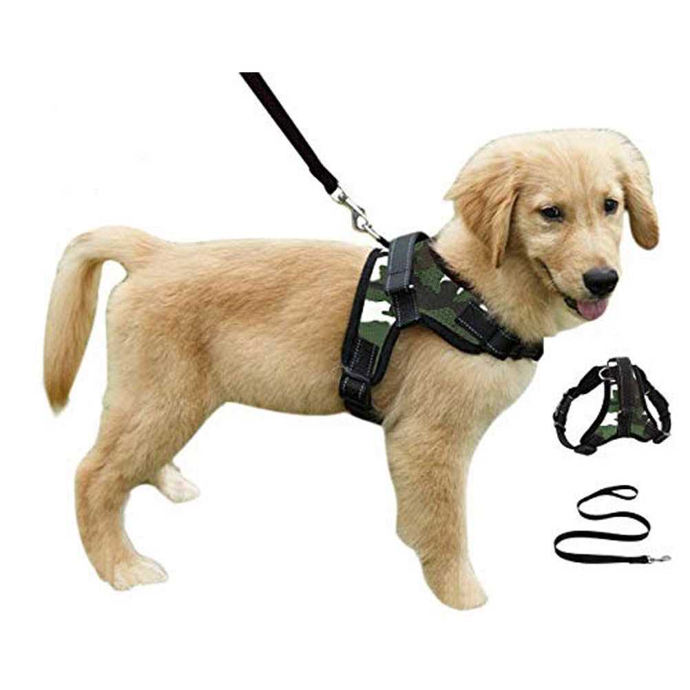 Adjustable Reflective No-Pull Padded Dog Harness with Leash Set T404