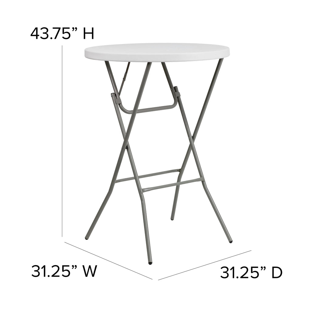 2.6-Foot Round Granite White Plastic Folding Table K611
