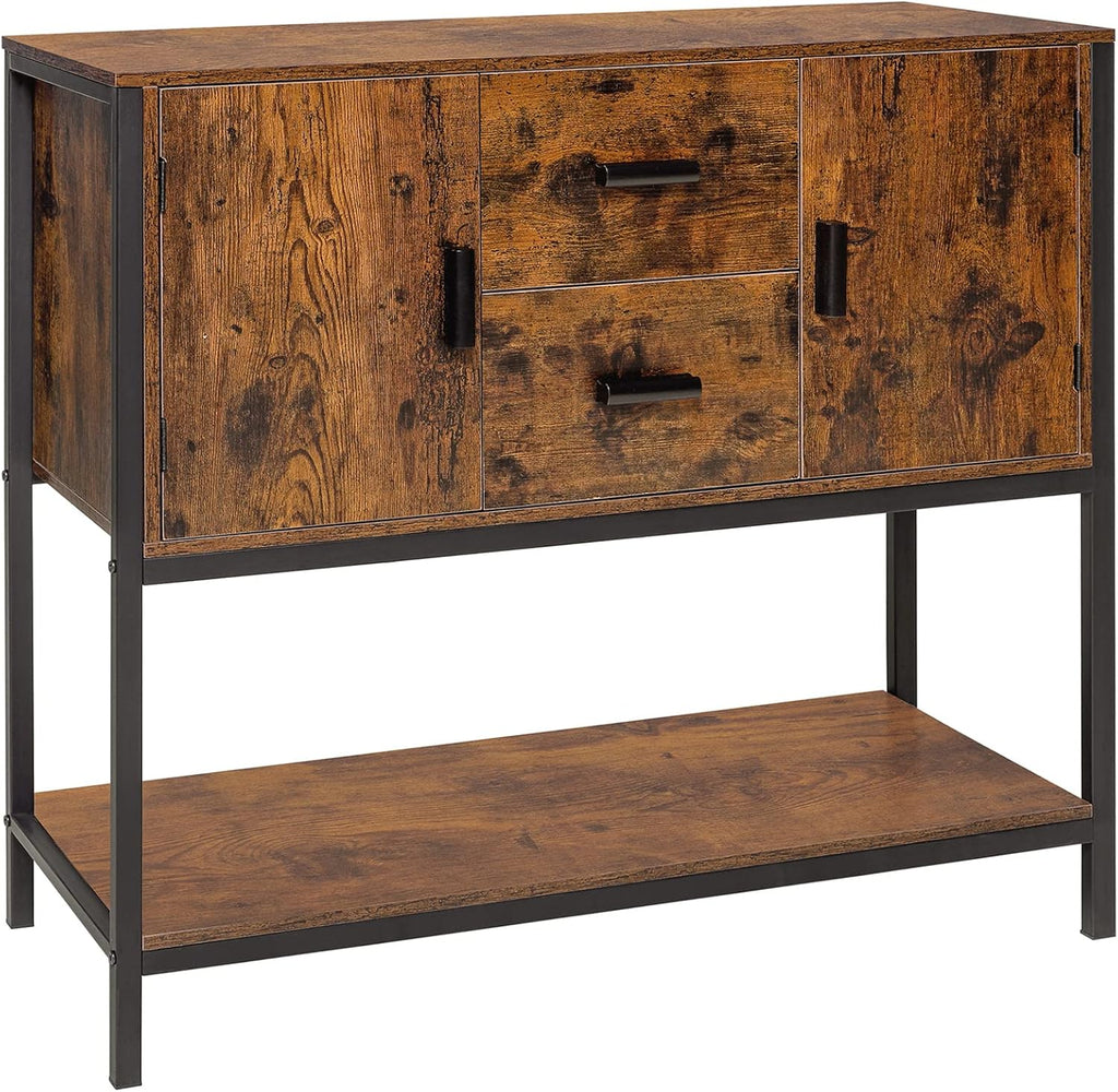 Rustic Brown Storage Cabinet with 2 Drawers & Doors X92733