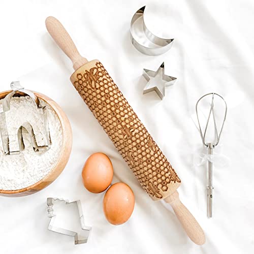 Wooden Embossed Rolling Pin E662