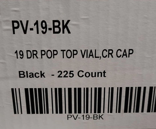 225 Pc Black Child Resistant Pop Top Vial R28522