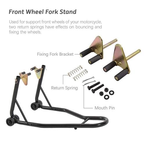 Motorcycle Front Wheel Lift Stand 485LBS Black U4312