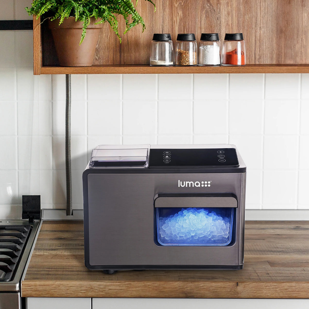 Black Stainless Steel Countertop Ice Maker K516452