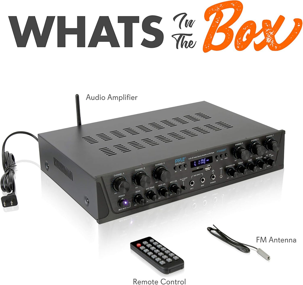 6 Channel 600 Watt Bluetooth Stereo Receiver Amplifier W6359