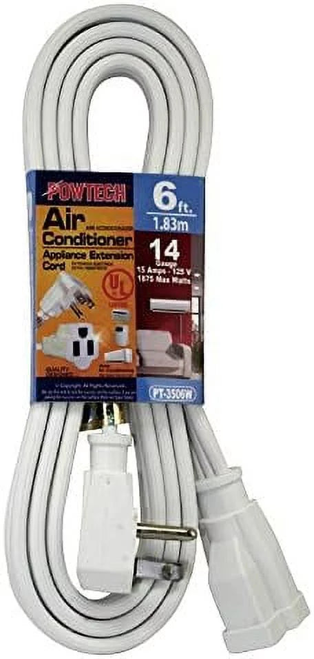 6 FT 14 Gauge 3-Pronged Air Conditioner Extension Cord A287