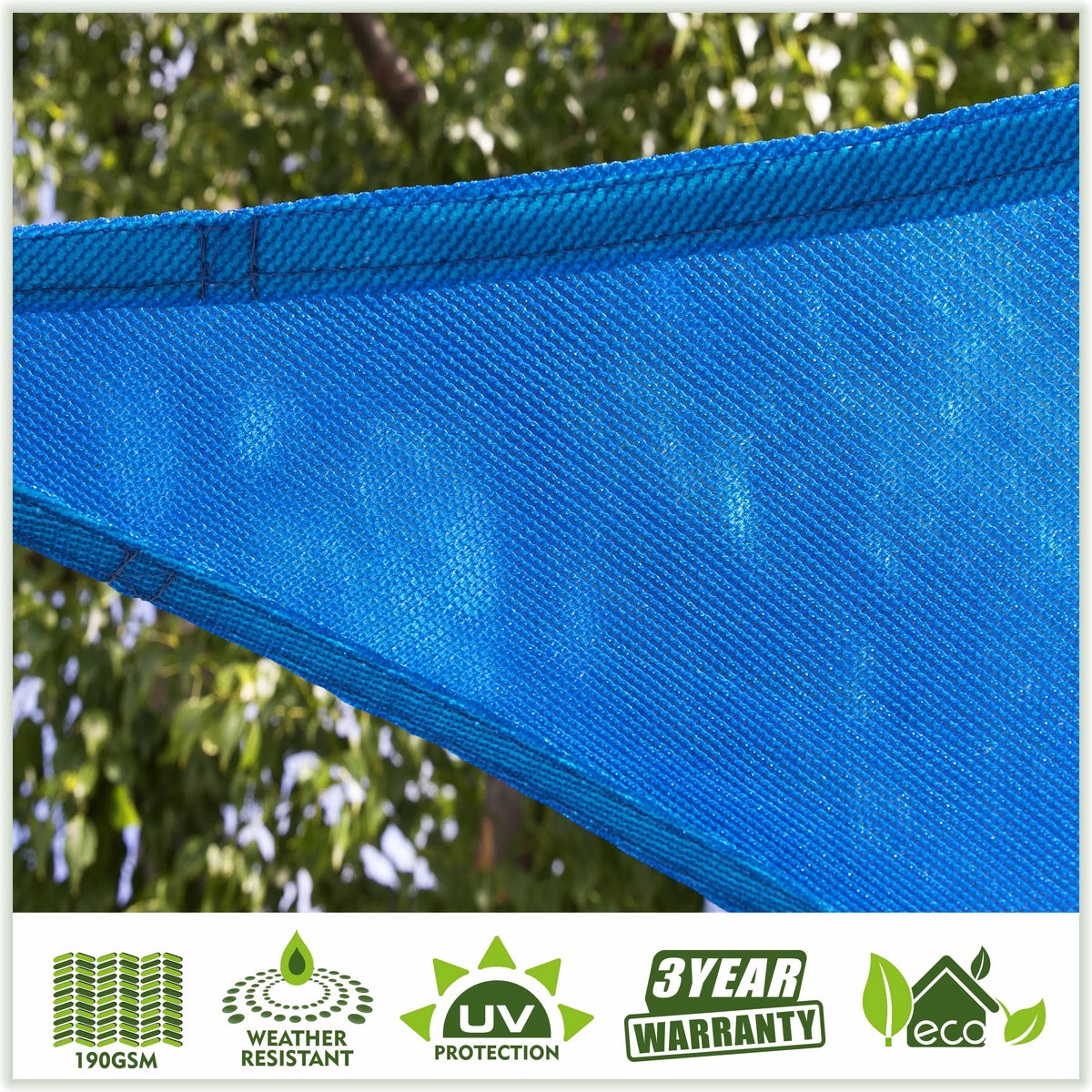 Blue 12' x 12' Square Sun Shade Sail Canopy Mesh Fabric O280162