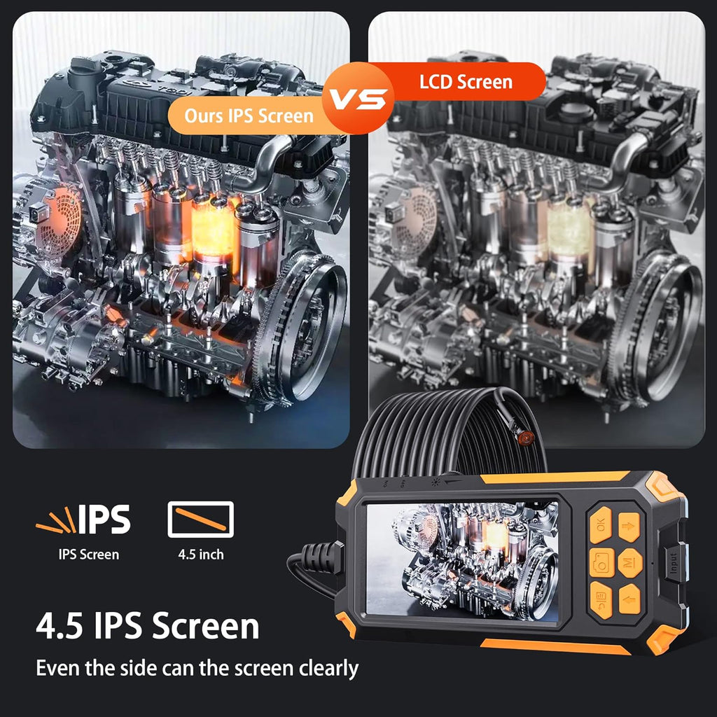 7.9mm 1080P Dual Lens Borescope Endoscope Camera with 4.5 IPS Screen G44660