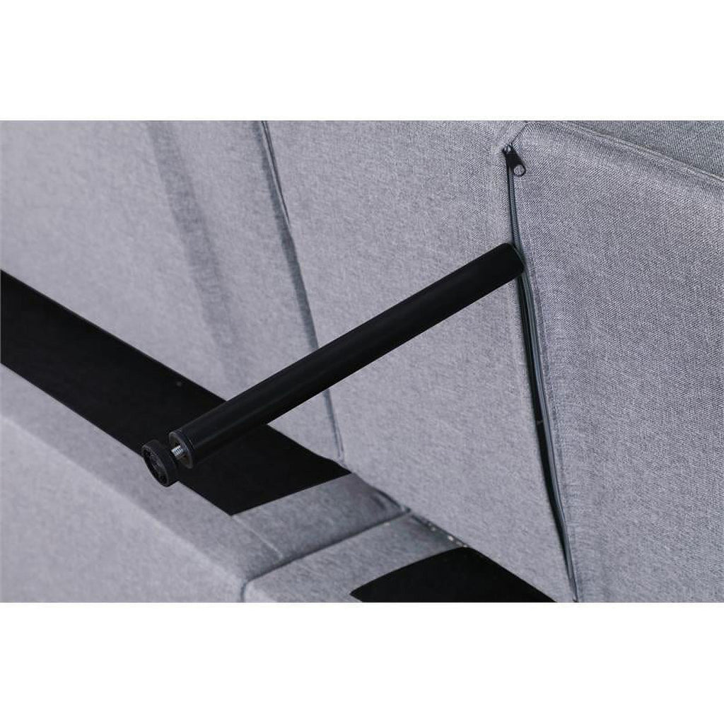 Light Gray Linen Fabric 3-in-1 Convertible Sleeper Loveseat H513959
