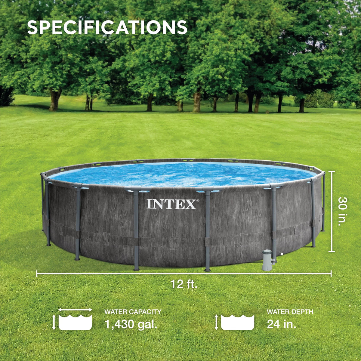 12'x30 Round Above Ground Swimming Pool Z74080