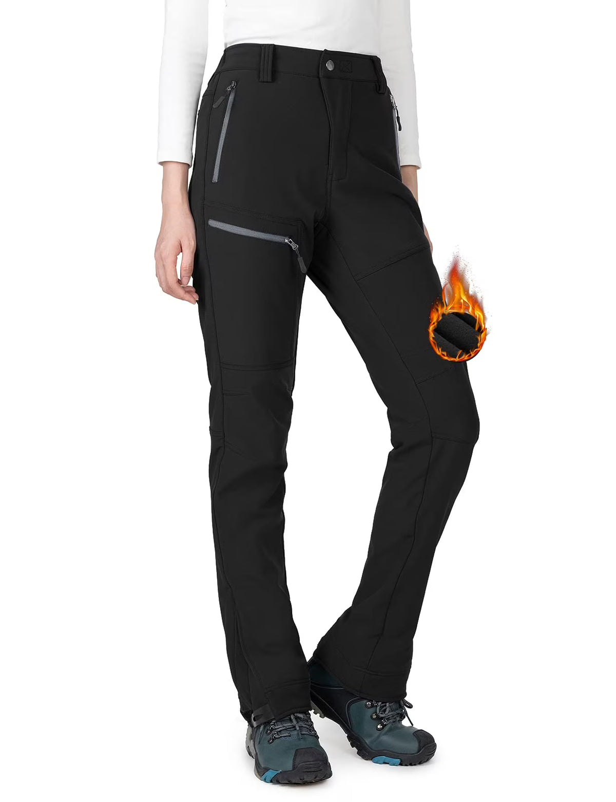 Waterproof Fleece Lined Hiking Ski Snow Pants I43996