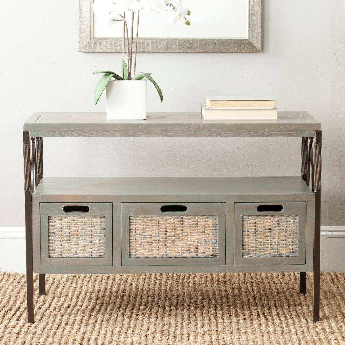 Oak 3 Drawer Console S7846