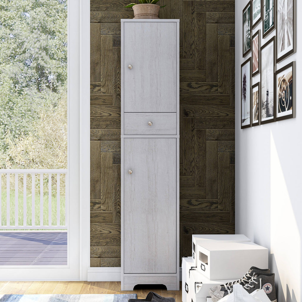 White Oak Compact Farmhouse Armoire D5310