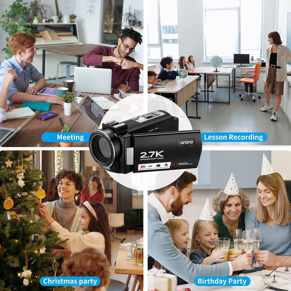 2.7K Infrared Night Vision Camcorder with Remote Control C538