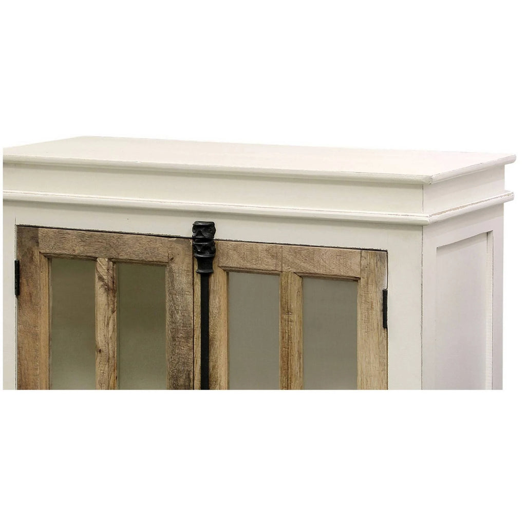 White Natural Cabinet with Clear Tempered Glass Window T718