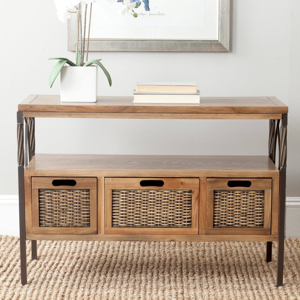 Oak 3 Drawer Console S7846