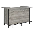 70.75"W Modern Wood Bar Unit in Gray Driftwood/Black P4657