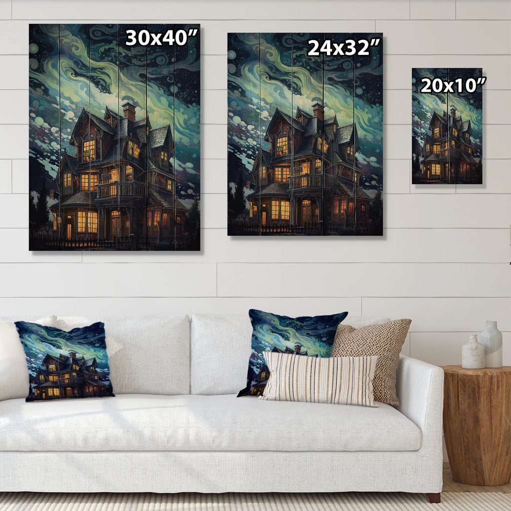 Castles Print on Natural Pine Wood R37413