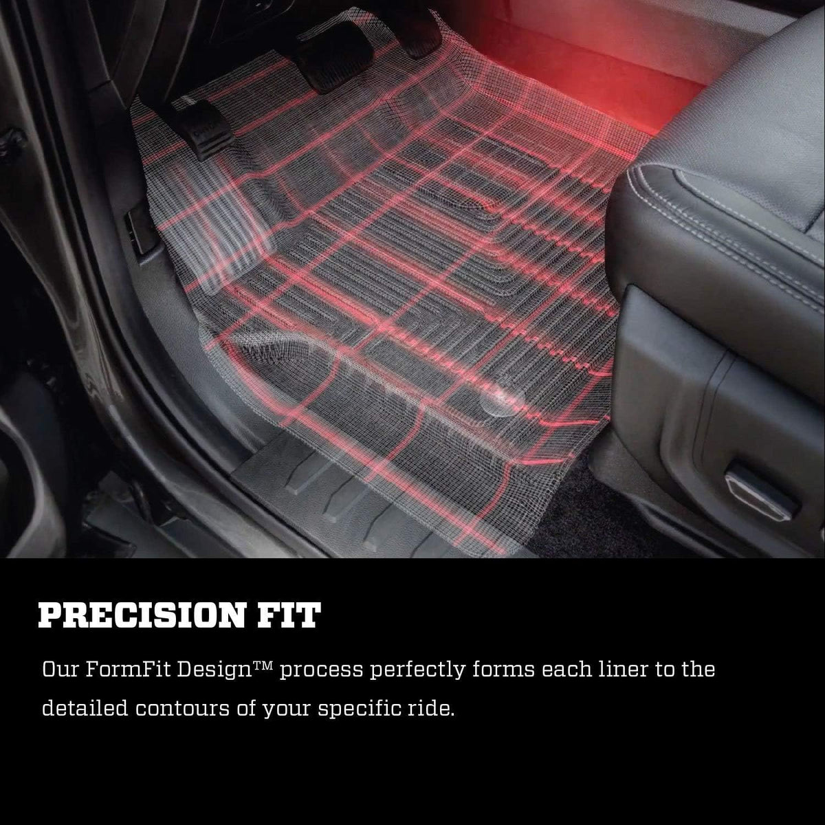 Black 2nd Seat Full Coverage Floor Liner for 2009-2014 Ford F-150 SuperCrew Cab C341