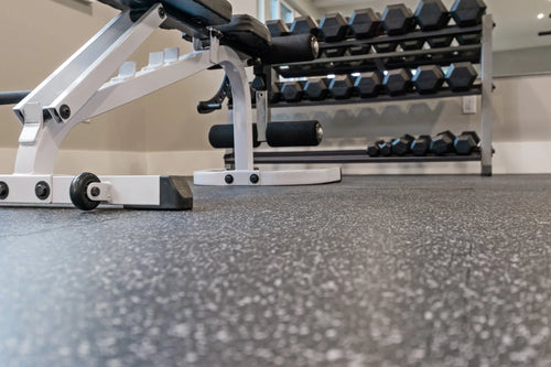 19 x 19 x 6mm Fitness Rubber Tiles, 23.5 SF, Grey, 10 Piece B154