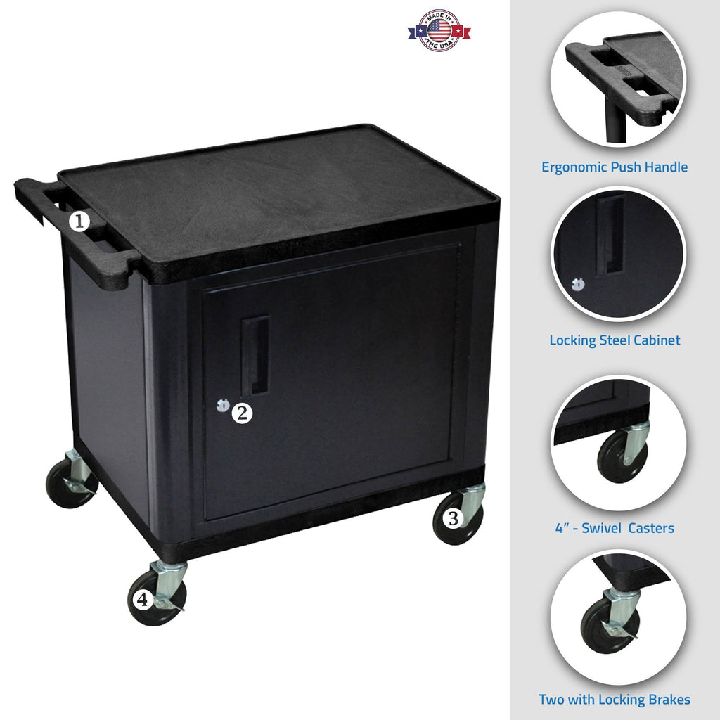 Black LP Cart with Cabinet V726746