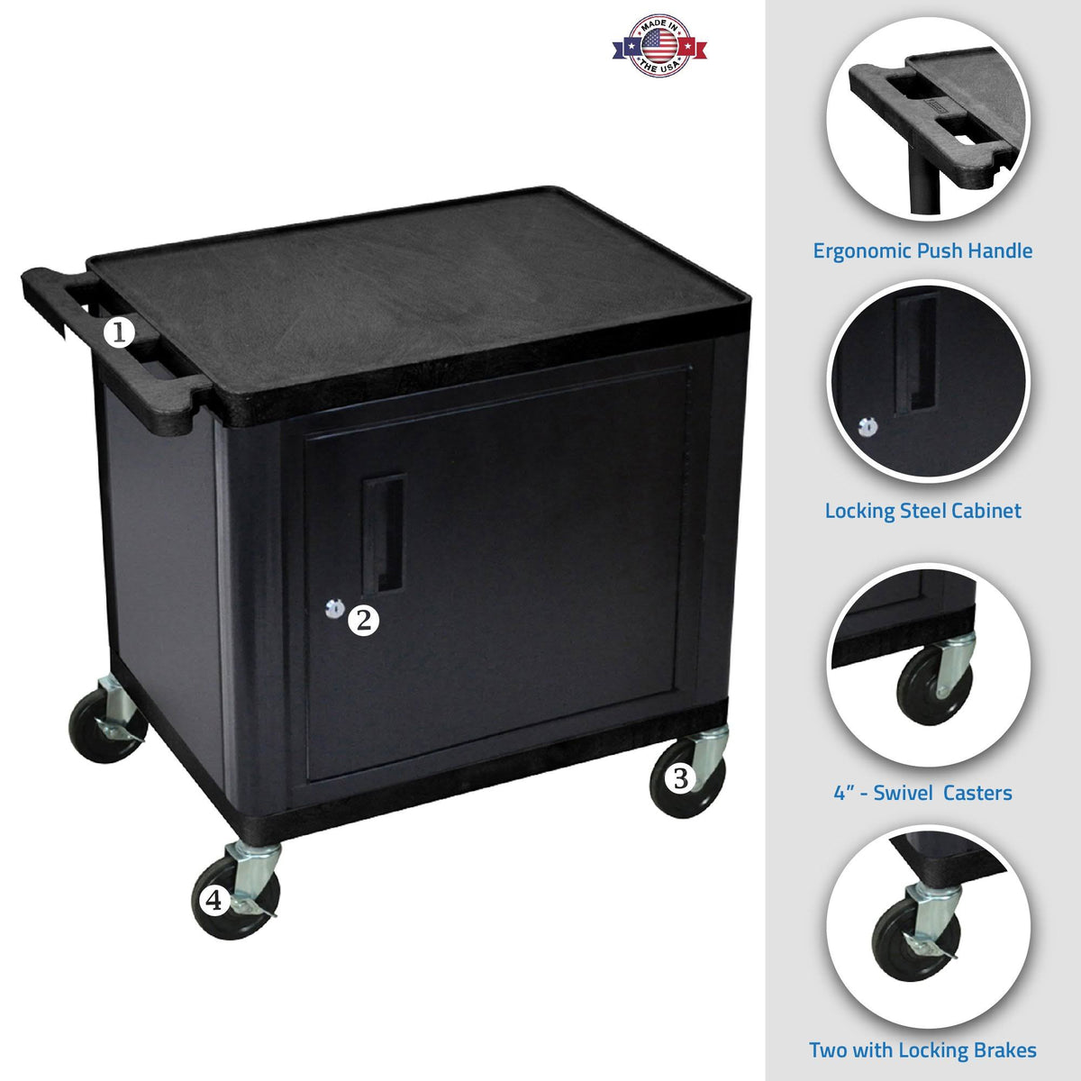 Black LP Cart with Cabinet V726746