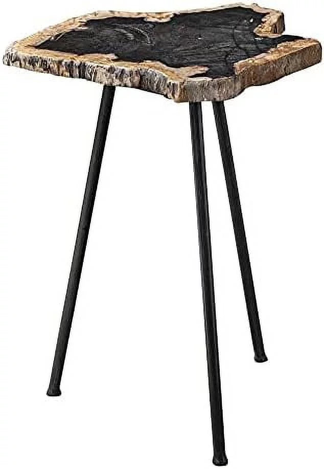 16" Natural And Aged Black Accent Table I4971