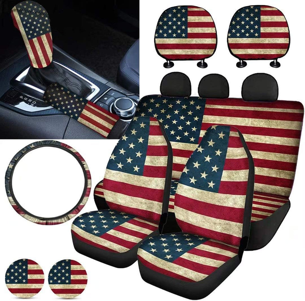 Purple Sugar Skull Car Seat Cover Set 11 PCS Q575