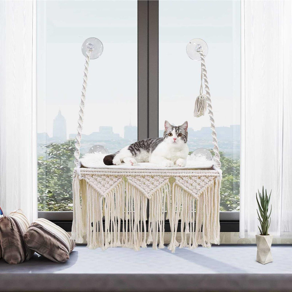 Macrame Cat Window Perch Hammock M8239