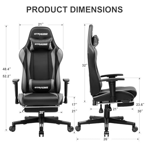 Blue Gaming Chair with Footrest H82873