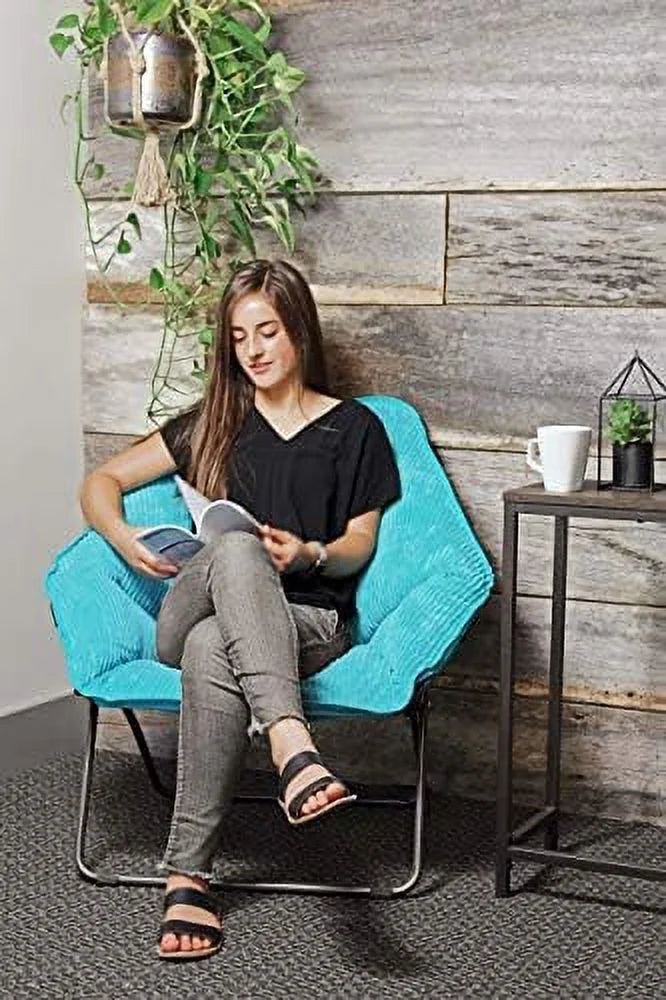 Teal Corduroy Foldable Accent Chair R163