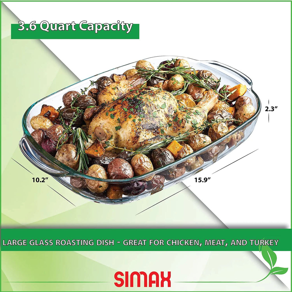 3.5L Clear Rectangular Glass Dish R4058
