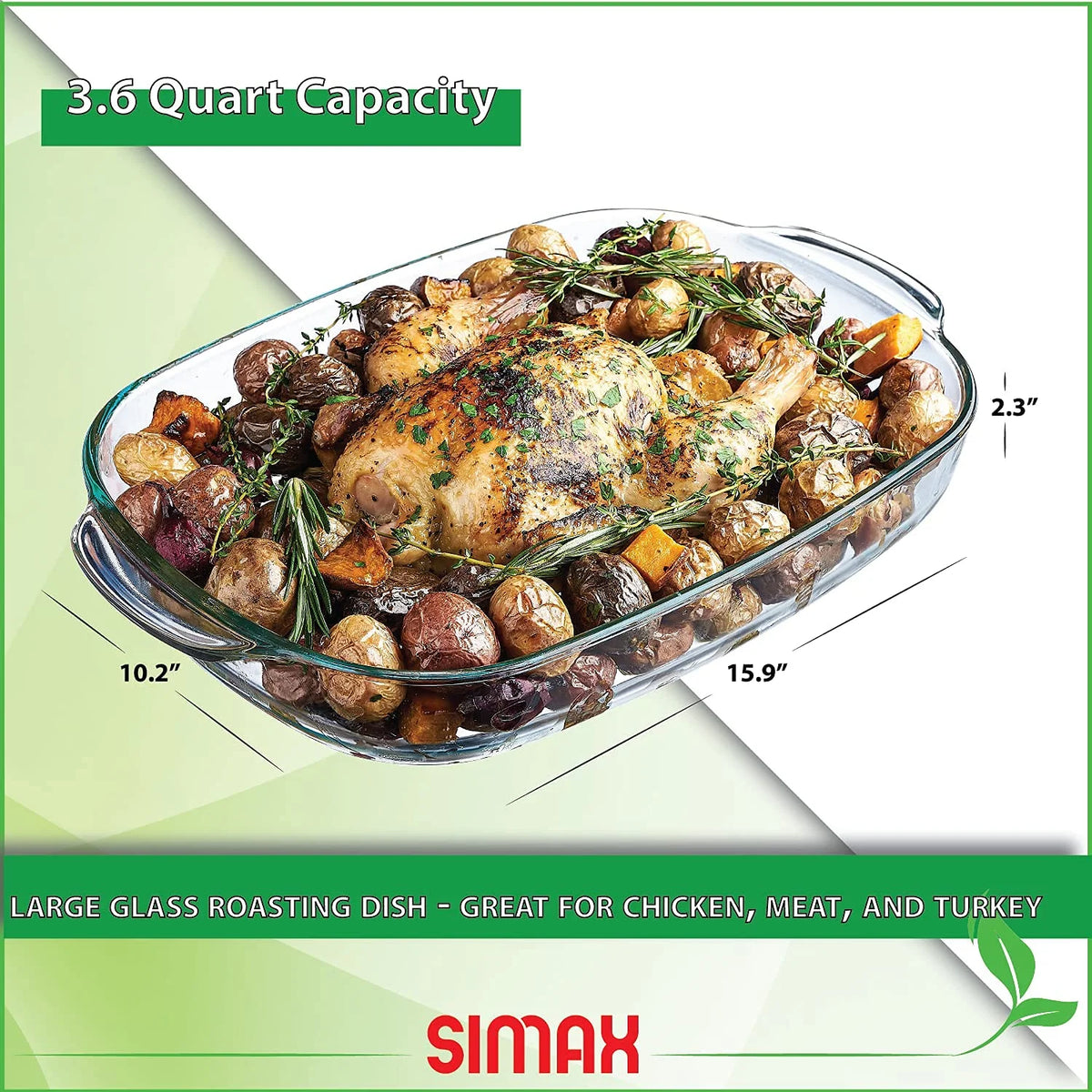 3.5L Clear Rectangular Glass Dish R4058