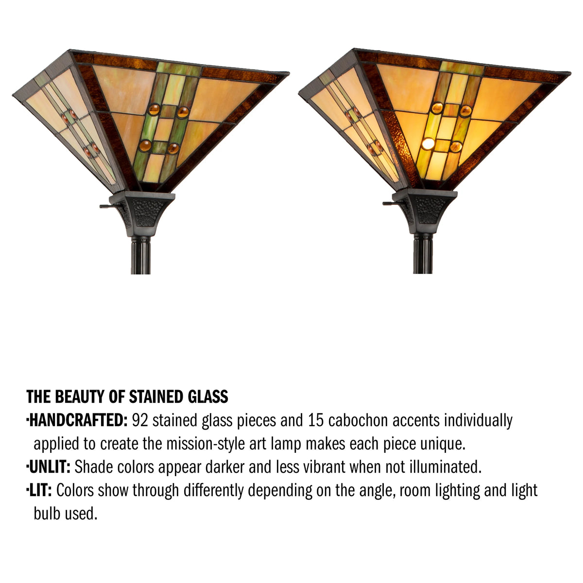 Tiffany Style Floor Lamp with LED Bulb V684