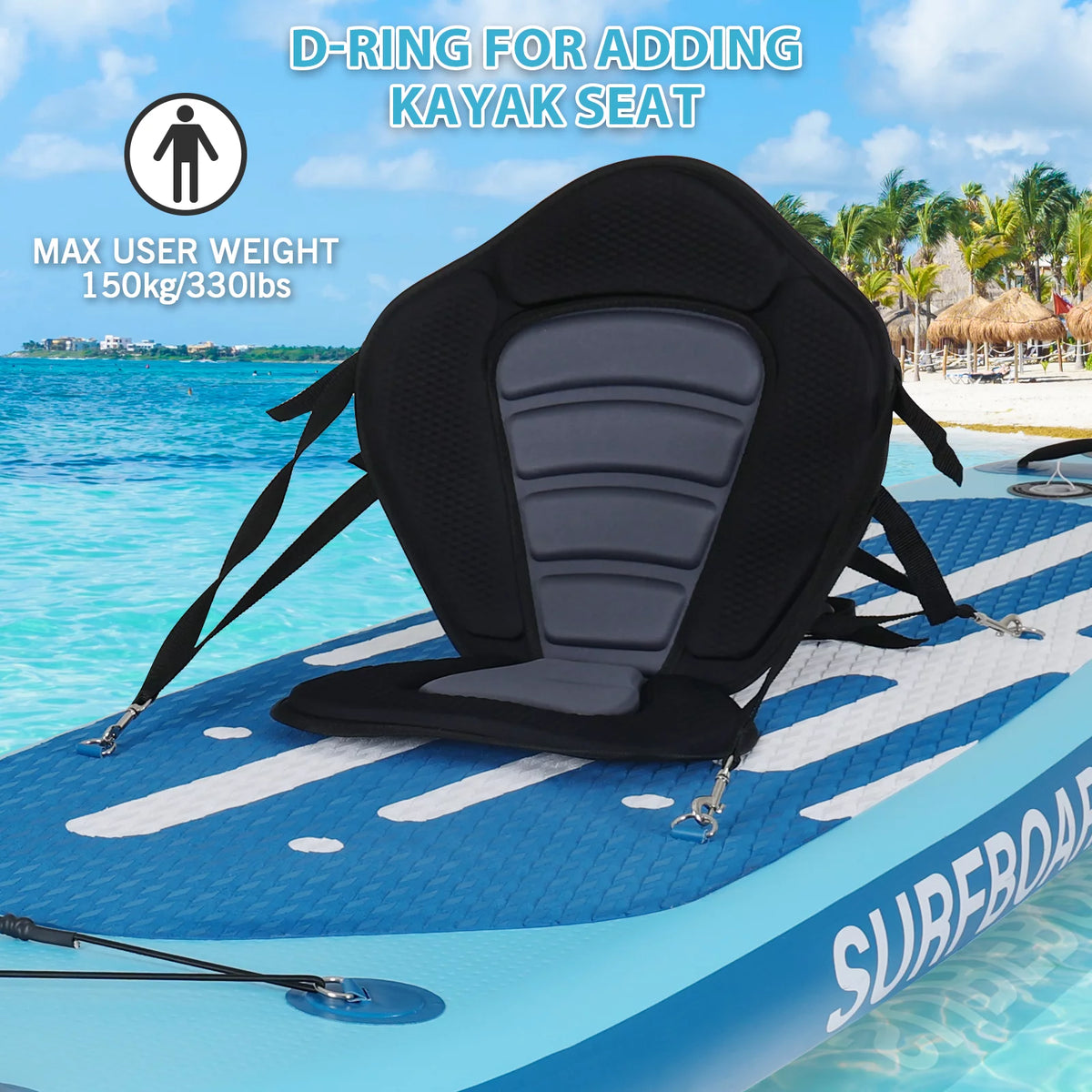 11 Ft Inflatable Stand Up Paddle Board and Sit-on Kayak Set L50076
