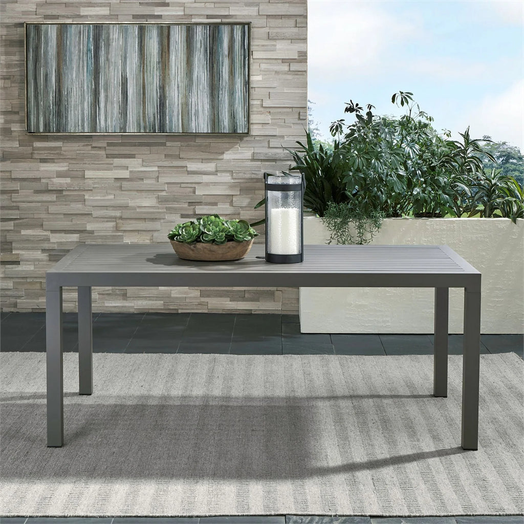 72"W Aluminum Outdoor Rectangular Leg Table V598