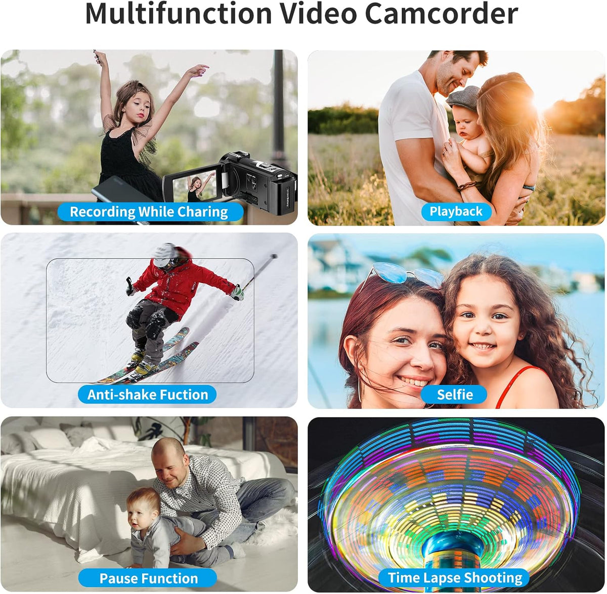 2.7K Infrared Night Vision Camcorder with Remote Control C538