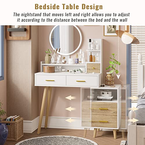 Vanity Mirror with Lights and Table Set S89369