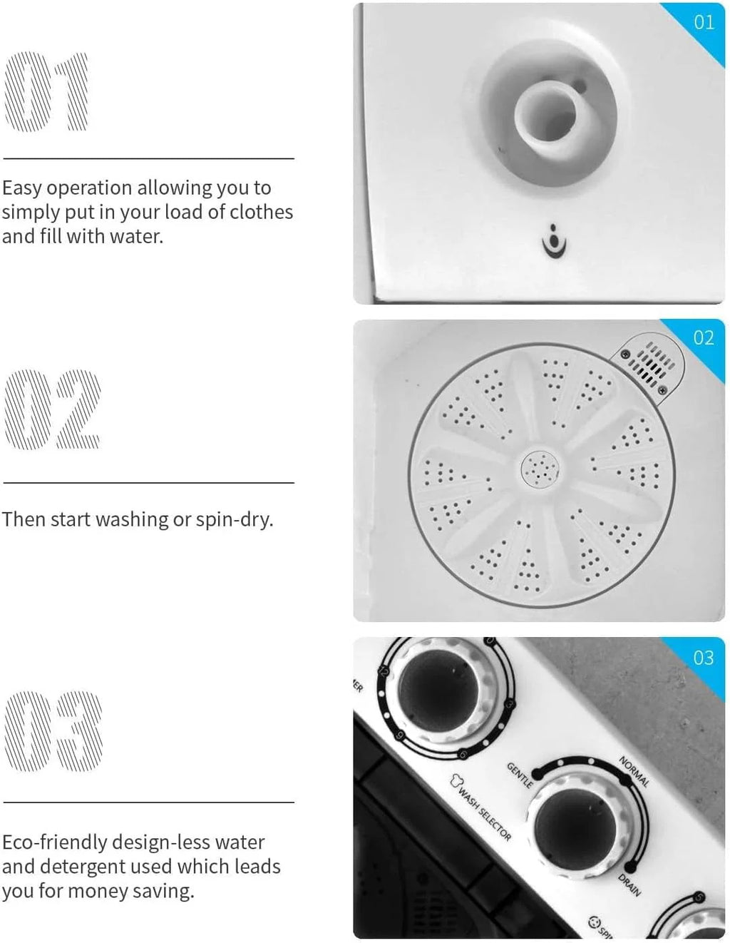 21LBS Portable Twin Tub Washer and Dryer Combo U730434
